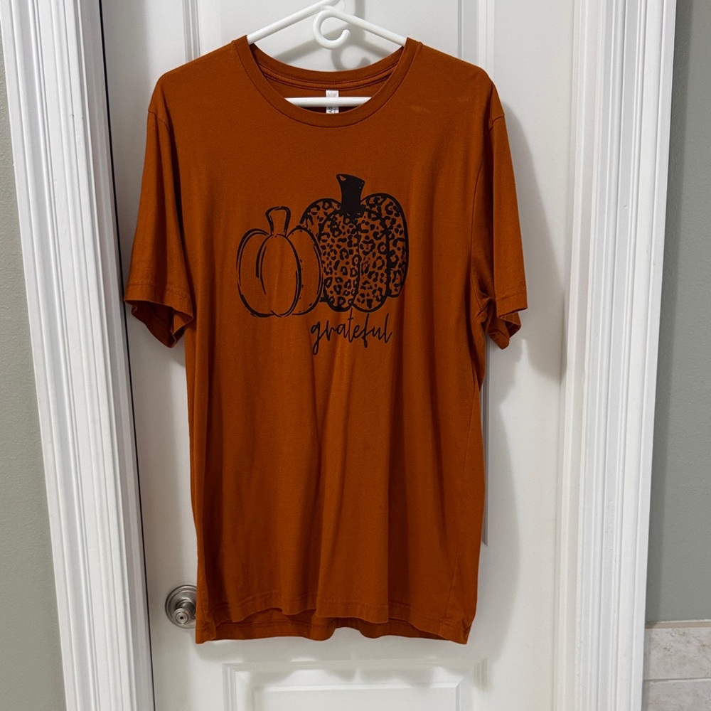 Bella Canvas Rust Orange 'Grateful' Pumpkin Graphic Tee